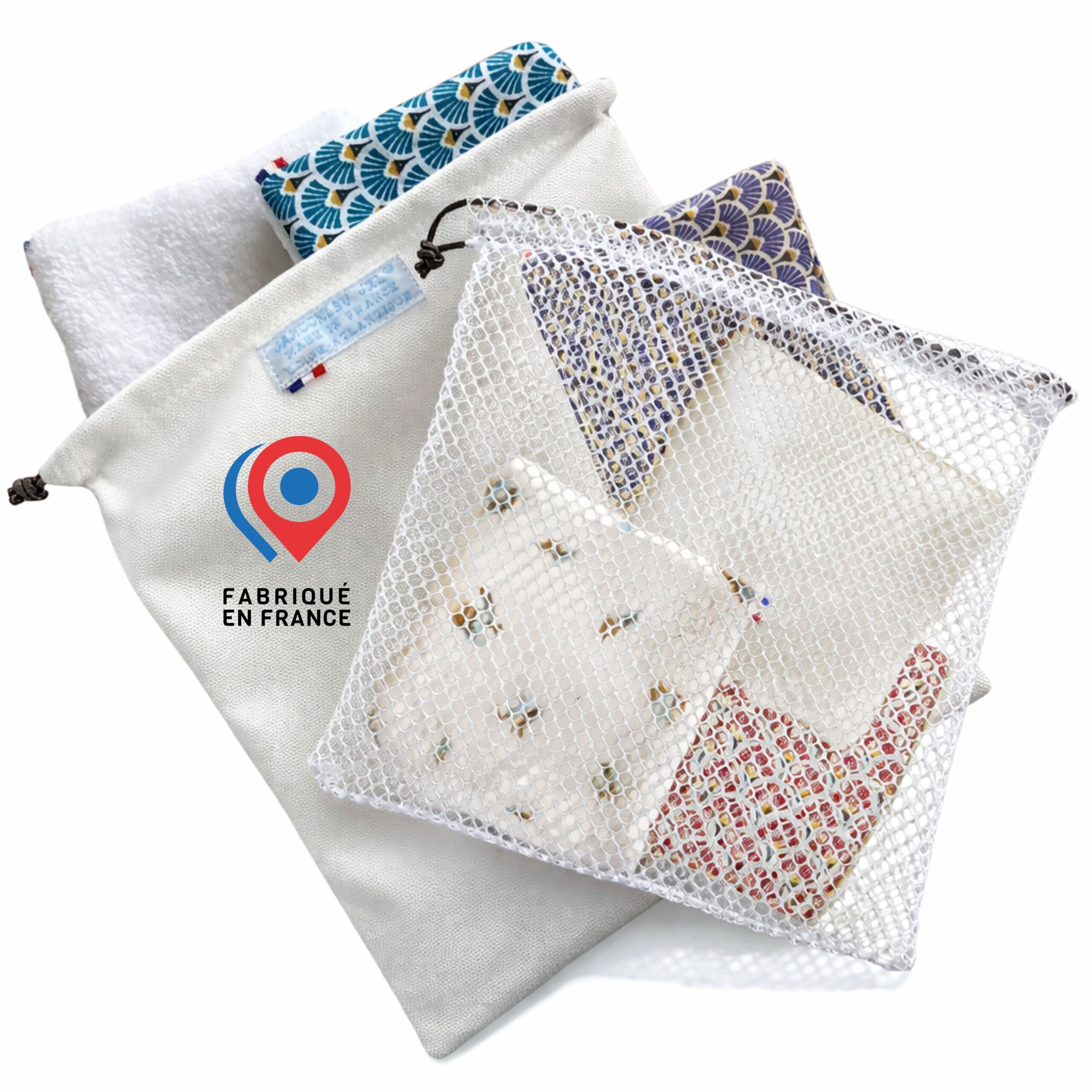 Pochette et filet pour carrés démaquillants